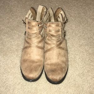 Justfab tan ankle booties